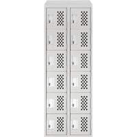 Petit casier perfor&eacute; Clean-Line, 6 niveaux, Bloc de 2, 15" x 72" x 12", Acier Sidevic Inc.