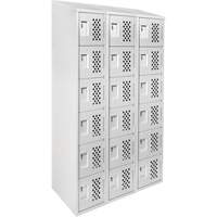 Petit casier perfor&eacute; Clean-Line, 6 niveaux, Bloc de 3, 15" x 72" x 12", Acier Sidevic Inc.