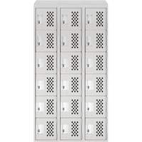 Petit casier perfor&eacute; Clean-Line, 6 niveaux, Bloc de 3, 15" x 72" x 12", Acier Sidevic Inc.