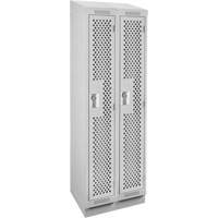 Casiers Clean Line, Bloc de 2, 24" x 18" x 82", Acier, Gris, Rivet (assembl&eacute;), Perfor&eacute; Sidevic Inc.