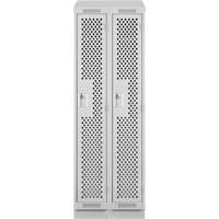 Casiers Clean Line, Bloc de 2, 24" x 18" x 82", Acier, Gris, Rivet (assembl&eacute;), Perfor&eacute; Sidevic Inc.