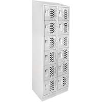 Petit casier perfor&eacute; Clean-Line, 6 niveaux, Bloc de 2, 12" x 72" x 12", Acier Sidevic Inc.