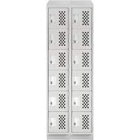 Petit casier perfor&eacute; Clean-Line, 6 niveaux, Bloc de 2, 12" x 72" x 12", Acier Sidevic Inc.
