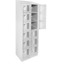 Petit casier perfor&eacute; Clean-Line, 6 niveaux, Bloc de 2, 12" x 72" x 12", Acier Sidevic Inc.