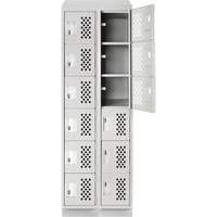 Petit casier perfor&eacute; Clean-Line, 6 niveaux, Bloc de 2, 12" x 72" x 12", Acier Sidevic Inc.