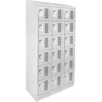 Petit casier perfor&eacute; Clean-Line, 6 niveaux, Bloc de 3, 12" x 72" x 12", Acier Sidevic Inc.