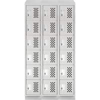 Petit casier perfor&eacute; Clean-Line, 6 niveaux, Bloc de 3, 12" x 72" x 12", Acier Sidevic Inc.