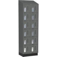 Concorde Heavy-Duty Lockers, 6 -tier, Bank of 2, 24" x 18" x 82", Steel, Charcoal, Welded (Assembled) Sidevic Inc.