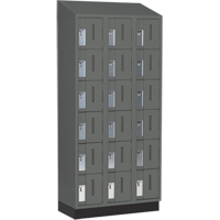 Concorde Heavy-Duty Lockers, 6 -tier, Bank of 3, 36" x 18" x 82", Steel, Charcoal, Welded (Assembled) Sidevic Inc.