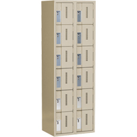 Concorde Heavy-Duty Lockers, 6 -tier, Bank of 2, 24" x 18" x 72", Steel, Beige, Welded (Assembled) Sidevic Inc.