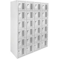 Petits casiers Clean Line, 6 niveaux, Bloc de 4, 18" x 72" x 12", Acier Sidevic Inc.