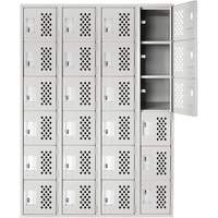 Petits casiers Clean Line, 6 niveaux, Bloc de 4, 18" x 72" x 12", Acier Sidevic Inc.