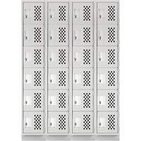 Casiers &eacute;conomiques perfor&eacute;s et assembl&eacute;s Clean Line, 6 niveaux, Bloc de 4, 18" x 72" x 12", Acier Sidevic Inc.