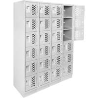 Casiers &eacute;conomiques perfor&eacute;s et assembl&eacute;s Clean Line, 6 niveaux, Bloc de 4, 18" x 72" x 12", Acier Sidevic Inc.