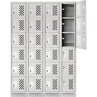 Casiers &eacute;conomiques perfor&eacute;s et assembl&eacute;s Clean Line, 6 niveaux, Bloc de 4, 18" x 72" x 12", Acier Sidevic Inc.