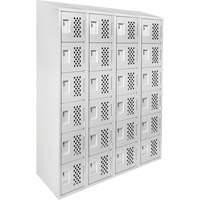 Casiers &eacute;conomiques perfor&eacute;s et assembl&eacute;s Clean Line, 6 niveaux, Bloc de 4, 18" x 72" x 12", Acier Sidevic Inc.