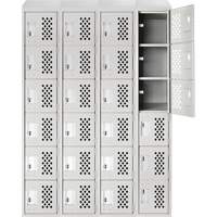 Casiers &eacute;conomiques perfor&eacute;s et assembl&eacute;s Clean Line, 6 niveaux, Bloc de 4, 18" x 72" x 12", Acier Sidevic Inc.