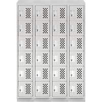 Casiers &eacute;conomiques perfor&eacute;s et assembl&eacute;s Clean Line, 6 niveaux, Bloc de 4, 18" x 72" x 12", Acier Sidevic Inc.