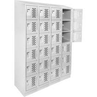 Casiers &eacute;conomiques perfor&eacute;s et assembl&eacute;s Clean Line, 6 niveaux, Bloc de 4, 18" x 72" x 12", Acier Sidevic Inc.
