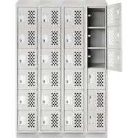 Casiers &eacute;conomiques perfor&eacute;s et assembl&eacute;s Clean Line, 6 niveaux, Bloc de 4, 18" x 72" x 12", Acier Sidevic Inc.