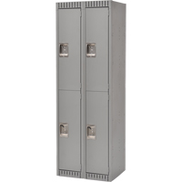 Casiers, 2 niveaux, Bloc de 2, 24" x 18" x 72", Acier, Gris, D&eacute;mont&eacute; Sidevic Inc.