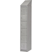 Lockers, 6 -tier, 12" x 18" x 82", Steel, Grey, Knocked Down Sidevic Inc.