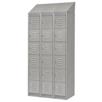 Lockers, 6 -tier, Bank of 3, 36" x 18" x 82", Steel, Grey, Knocked Down Sidevic Inc.