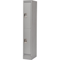 Lockers, 2 -tier, 12" x 18" x 76", Steel, Grey, Knocked Down Sidevic Inc.