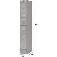 Casiers, 6 niveaux, 12" x 18" x 76", Acier, Gris, D&eacute;mont&eacute; Sidevic Inc.