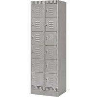 Casiers, 6 niveaux, Bloc de 2, 24" x 18" x 76", Acier, Gris, D&eacute;mont&eacute; Sidevic Inc.