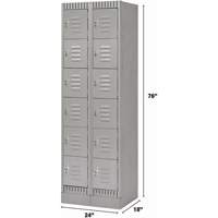 Casiers, 6 niveaux, Bloc de 2, 24" x 18" x 76", Acier, Gris, D&eacute;mont&eacute; Sidevic Inc.