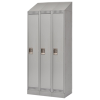 Assembled Lockers, Bank of 3, 36" x 18" x 72", Steel, Grey, Rivet (Assembled) Sidevic Inc.