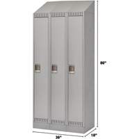 Lockers, Bank of 3, 36" x 18" x 86", Steel, Grey, Knocked Down Sidevic Inc.