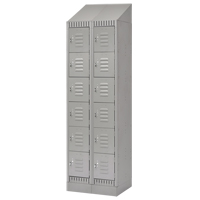Casiers, 6 niveaux, Bloc de 2, 24" x 18" x 86", Acier, Gris, D&eacute;mont&eacute; Sidevic Inc.