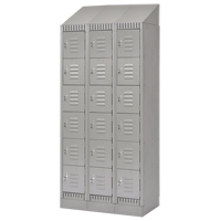Lockers, 6 -tier, Bank of 3, 36" x 18" x 86", Steel, Grey, Knocked Down Sidevic Inc.