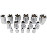 5-Point EPR Torx Socket Set, 16 Pieces, 1/4"/3/8"/1/2" Drive Size Sidevic Inc.