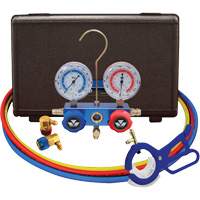 Automotive R134A 2-Way Manifold Gauge Set with 3-In-1 Side Mount Can Tap Valve Sidevic Inc.