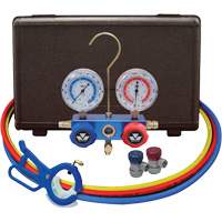 Automotive Manifold Gauge Set with Manual Couplers & 3-in-1 Side Mount Can Tap Valve Sidevic Inc.
