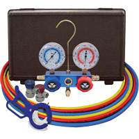 Dual Manifold Gauge Set with Manual Couplers & 3-in-1 Side Mount Can Tap Valve Sidevic Inc.