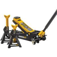 Magic Lift Service Jack & Jack Stands Combo Set, 3 Ton(s)/2.5 Ton(s) Capacity, 3-7/20" Lowered, 19-3/10" Raised, Manual Hydraulic Sidevic Inc.