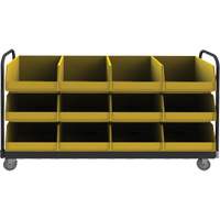 Mobile Tub Rack, Double-sided, 12 bins, 78" W x 18" D x 47" H Sidevic Inc.