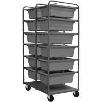 Mobile Tub Rack, Double-sided, 12 bins, 26" W x 36" D x 74" H Sidevic Inc.