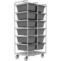 Mobile Tub Rack, Double-sided, 12 bins, 26" W x 36" D x 74" H Sidevic Inc.