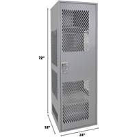 Casier pour &eacute;quipement avec porte, Acier, 24" la x 18" p x 72" h, Gris Sidevic Inc.
