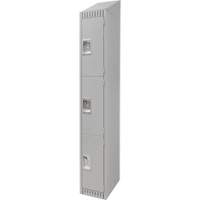 Lockers, 3 -tier, 12" x 18" x 82", Steel, Grey, Knocked Down Sidevic Inc.