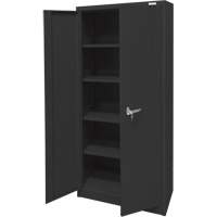 Armoire d'entreposage, Acier, 4 Tablettes, 66" h x 30" la x 15" P, Noir Sidevic Inc.