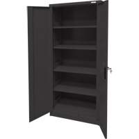 Armoire d'entreposage, Acier, 4 Tablettes, 66" h x 30" la x 15" P, Noir Sidevic Inc.