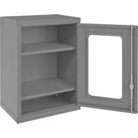 Armoire de rangement murale avec portes transparentes, 26-15/16" h x 18-1/8" la x 13-11/16" p, 2 tablettes, Acier, Gris Sidevic Inc.