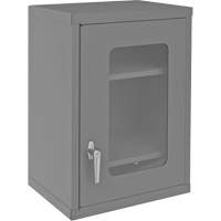 Armoire de rangement murale avec portes transparentes, 26-15/16" h x 18-1/8" la x 13-11/16" p, 2 tablettes, Acier, Gris Sidevic Inc.