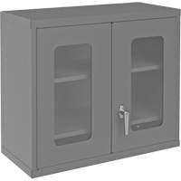 Armoire de rangement murale avec portes transparentes, 26-15/16" h x 29-7/8" la x 13-11/16" p, 2 tablettes, Acier, Gris Sidevic Inc.